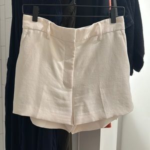 Aritzia Wilfred Lined Off White Linen Shorts